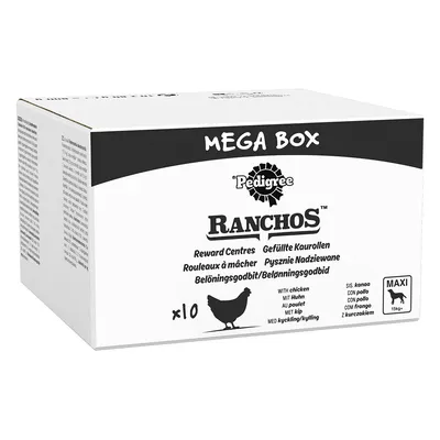 Pedigree Ranchos Mega Box, gevulde kauwrollen met kip, x10 stuks, geschikt voor honden vanaf 15kg (MAXI).