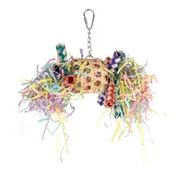 Jouet TIAKI en bambou et en papier pour oiseaux - L 18 x l 13 x H 12 cm