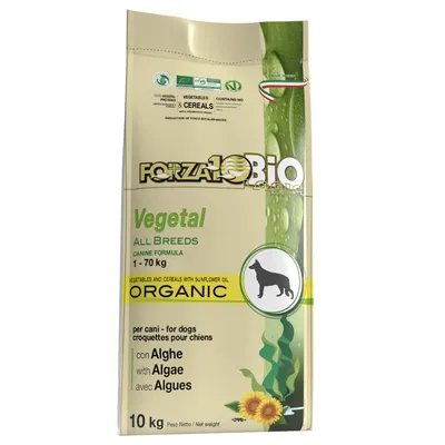 Forza10 Bio Vegetal All Breeds Canine Formula, 10 kg. Økologisk, med alger og solsikkeolie. Til hunde fra 1-70 kg. Reducerer foderintolerancer.