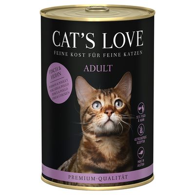 Cat's Love 12 x 400 g pour chat poisson & poulet