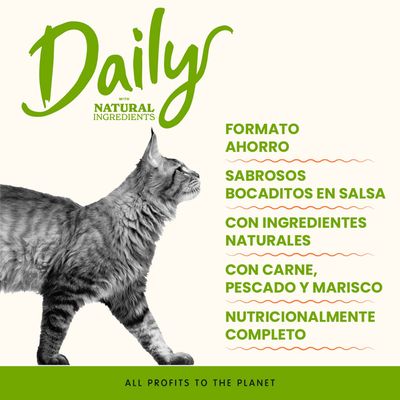 Almo Nature Daily Menu 6 x 70 g - Pack mixto I (2 variedades: atún y salmón, bacalao y gambas)