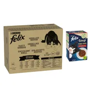 120 x 85g Felix As Good As It Looks Wet Cat Food + 48 x 85g Felix Wet Cat Food Free! * - Tasty Shreds Mixed Selection (120 x 80g) + Soup Time Tender Strips Farm Selection (48 x 48g)