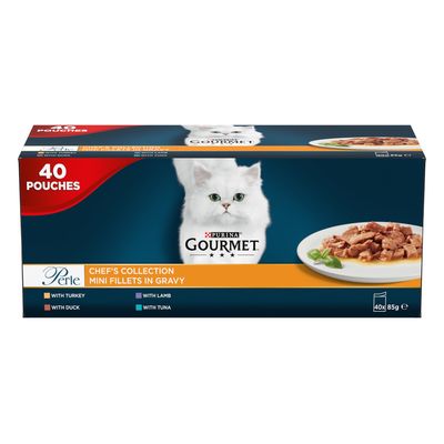 Gourmet Perle Pouches Mixed Pack 40 x 85g Chef's Collection in Gravy