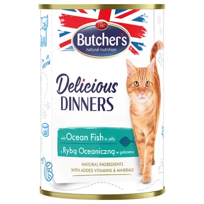 Мегаупаковка Butcher's Delicious Dinners, 48 х 400 г - С морской рыбой