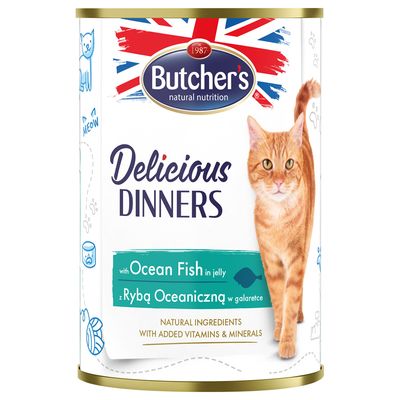 Butcher's Delicious Dinners pro kočky 24 ks (24 × 400 g) s mořskými rybami