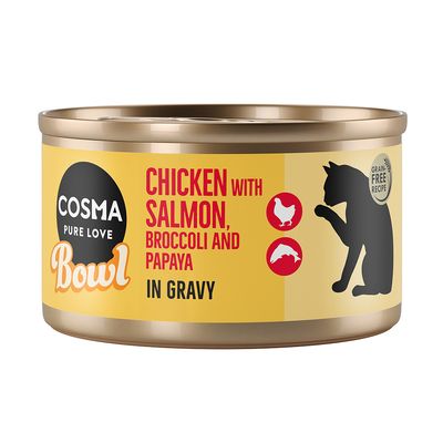 Ekonomipack: Cosma Bowl 24 x 80 g Kycklingbröst & lax