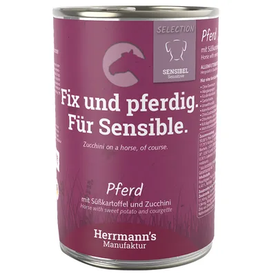 Herrmann´s Selection Sensible 6 x 400 g - Pferd mit Bio-Süsskartoffel & Bio-Zucchini