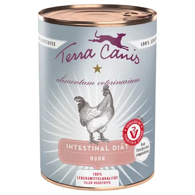 Terra Canis Intestinal Dietă pui, alimentum veterinarium, 100% calitate alimentară a tuturor ingredientelor, dezvoltat cu medicul veterinar H. Stephan, recomandat de medicul veterinar.
