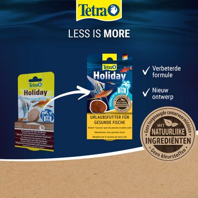 Tetra Holiday Vakantievoer voor gezonde vissen, nieuw design, verbeterde formule, met natuurlijke ingrediënten, geen toegevoegde conserveermiddelen of kleurstoffen.