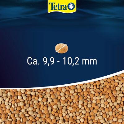 Tetra. Velikost krmných pelet: cca 9,9–10,2 mm.