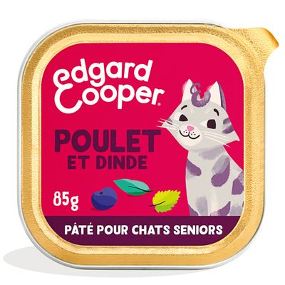 Edgard & Cooper Senior Pâté sans céréales 85 g pour chat poulet, dinde