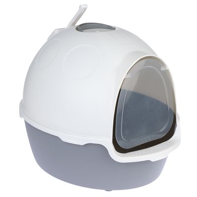 TIAKI Cinder fedett macska WC Sötétszürke / fehér