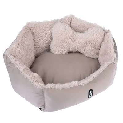 Panier TIAKI Fluffy Bone pour chien - L 50 x l 40 x H 20 cm