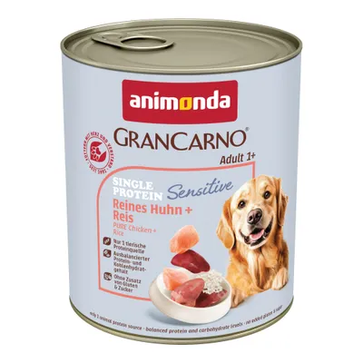 animonda Grancarno Adult Single Protein Sensitiv 6 x 800 g - Reines Huhn & Reis