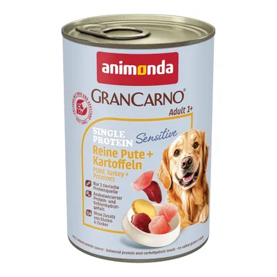 Animonda Grancarno Adult Single Protein Sensitiv 24 x 400 g - Puran in krompir