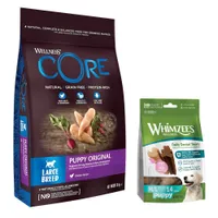 10kg Wellness Core Dry Dog Food + Whimzees Dog Snacks - 15% Off! * - Large Puppy Original Dry Dog Food (10kg) + Size M/L: for medium and large dogs (9 - 18 kg, 14 Sticks)