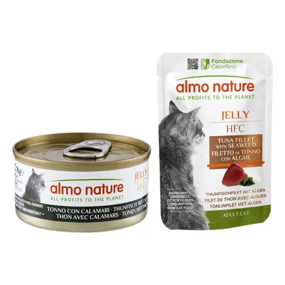 Almo Nature HFC Natural 24 x 70 g + HFC Jelly 6 x 55 g ¡gratis! - Atún y calamares en gelatina (24 x 70 g) + Filete de atún con algas (6 x 55 g) Almo Nature HFC Natural 24 x 70 g + HFC Jelly 6 x 55 g ¡gratis! - Atún y calamares en gelatina (24 x 70 g) + Filete de atún con algas (6 x 55 g)