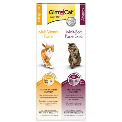 GimCat Pachet combi multivitamine + malț - 2 x 50 g