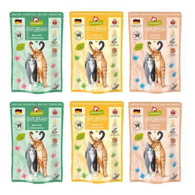 Blandpack: 6 x 85 g GranataPet DeliCatessen Pouch - Blandpack II PUR