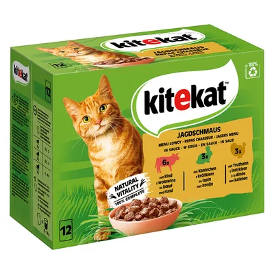 Kitekat en bolsitas 48 x 85 g / 100 g - Pack Ahorro - Delicias del cazador en salsa (48 x 85 g)