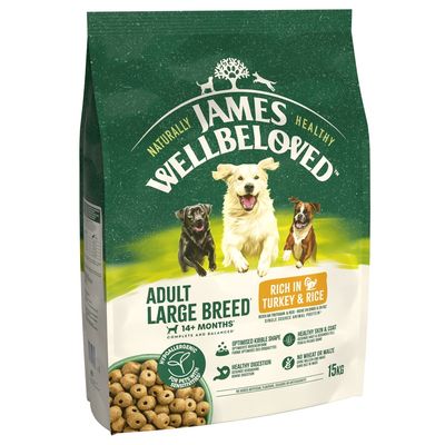 James Wellbeloved Adult Large Breed Dog Hypoallergenic Turkey & Rice 15kg