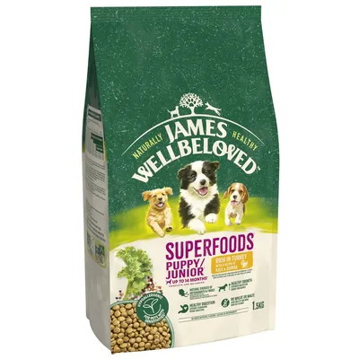James Wellbeloved Puppy/Junior Hypoallergenic Superfoods - Turkey with Kale & Quinoa