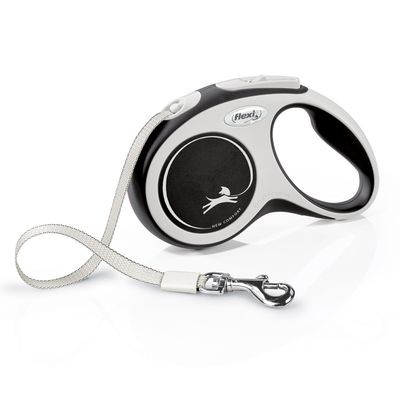 flexi New Comfort Gurt-Leine S Schwarz, 5 m Leine: 5 m lang