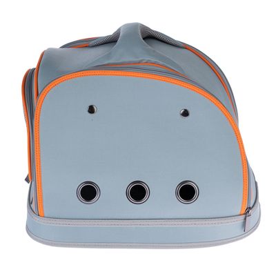 Grey transport bag with orange accents, four ventilation openings and top carry handle.