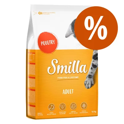 Smilla Adult Katzenfutter mit Geflügel, 10kg. Eigenschaften: hohe Akzeptanz, enthält Taurin, Omega-Fettsäuren, Yucca Schidigera. Wieder verschließbare Verpackung. Made in Germany.