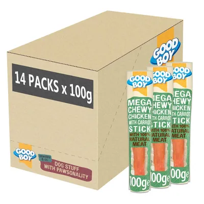 Good Boy Mega Chewy Chicken with Carrot Stick  - 14 x 100g