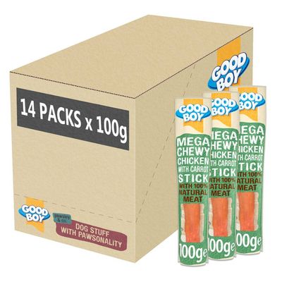 Good Boy Mega Chewy Chicken with Carrot Stick 14 x 100g