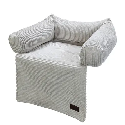 Designed by Lotte Couch Ribbed Cushion - Light Grey - approx. 50 x 45 x 13.5cm (L x W x H)