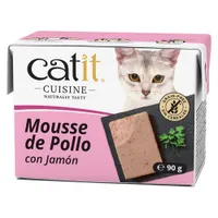 Catit Cuisine Mousse 12 x 90 g - Pollo con jamón