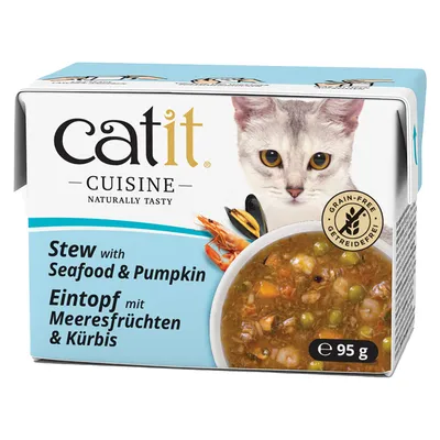 Catit Cuisine Estofado 24 x 95 g - Pack Ahorro - Marisco con calabaza