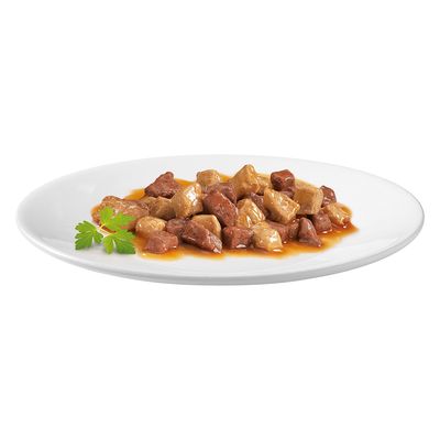 Sparpack: Gourmet Gold Bitar i sås 48 x 85 g - Blandpack Kyckling & lever + Lax & kyckling