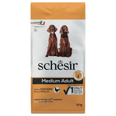 Schesir Dog Medium Adult cu pui - 2 x 12 kg Schesir Dog Medium Adult cu pui - 2 x 12 kg