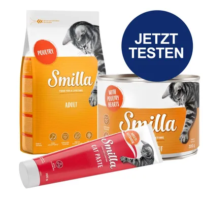 Smilla Adult Katzenfutter mit Geflügel, erhältlich als Trockenfutter, Nassfutter und Paste. Jetzt testen.