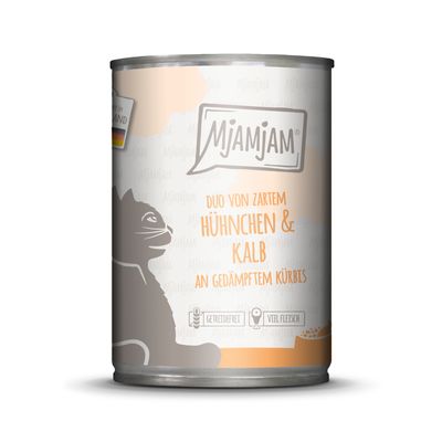 MjAMjAM Duo 6 x 400 g Delikatny kurczak i cielęcina z dynią na parze
