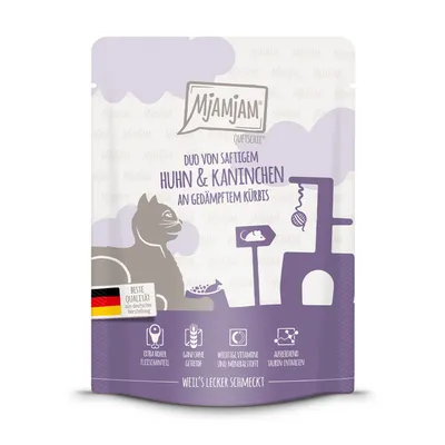 Sparpaket MjAMjAM Quetschie 24 x 300 g - Huhn & Kaninchen