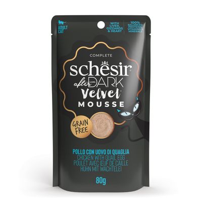 Schesir After Dark Velvet Mousse 12 x 80 g Huhn mit Wachtelei