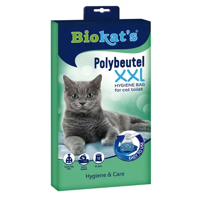 Biokat's Polybeutel XXL, Hygiene Bag für Katzentoilette. Extra gross, extra stabil, 12 Stück. Einfach zu verwenden.