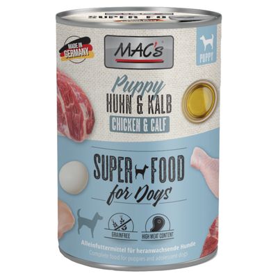 MAC’s Puppy Superfood 6 x 400 g Poulet et veau
