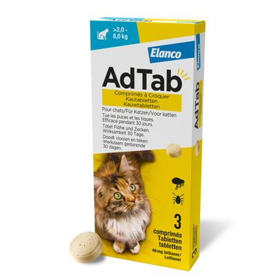 AdTab Comprimés à mâcher pour chat (2 à 8 kg)