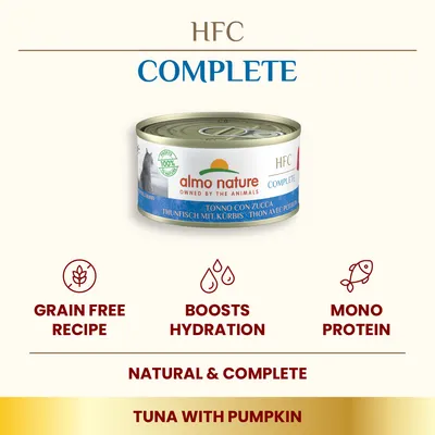 Almo Nature HFC Complete 6 x 70g - cat wet food - Tuna with Pumpkin