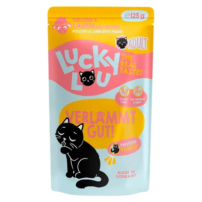 Lucky Lou Adult 16 x 125g - cat wet food - Poultry & Lamb