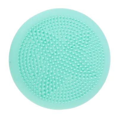 Brosse ronde en silicone vert menthe avec picots pour soin du pelage ou nettoyage.