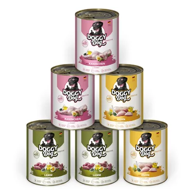 Økonomipakke: 24 x 800 g DOGGY Dog Adult - Sensitive Mixpakke (3 varianter) Økonomipakke: 24 x 800 g DOGGY Dog Adult - Sensitive Mixpakke (3 varianter)