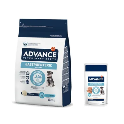  Advance Veterinary Diets Mini ração + 8 x 150 g saquetas a preço especial! - Gastroenteric (3 kg + 8 x 150 g)