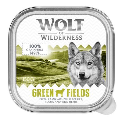 Wolf of Wilderness Adult в лоточках, 6 x 150 г Green Fields - ягненок