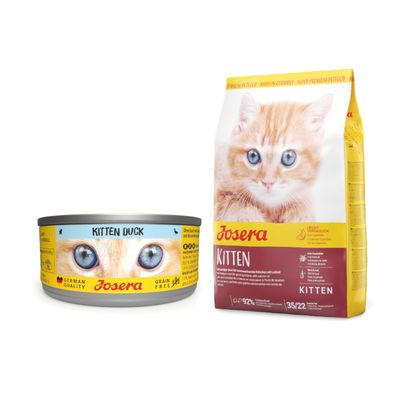 Josera Kitten nourriture humide au poulet, anti-boules de poils, qualité allemande, sans céréales, sans ajout de sucre ni de conservateurs, boîte de 210 g.